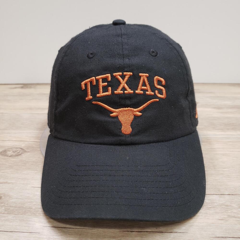 Texas Longhorns Hat Cap Strap Back Mens One Size Black Football Nike Dri Fit